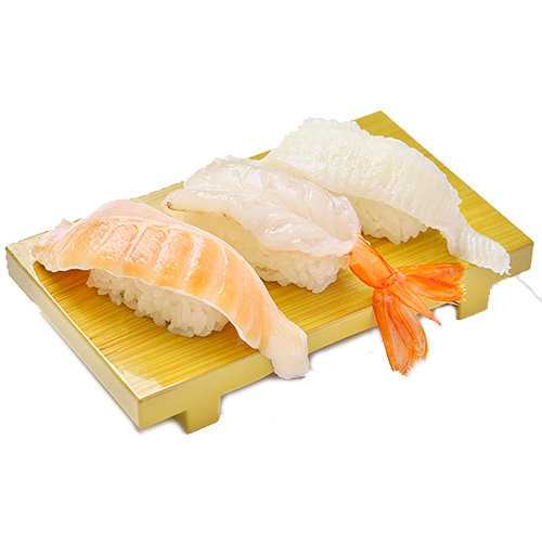 人気三貫盛り　わさび抜き